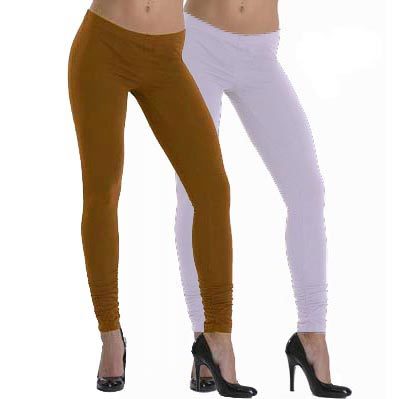 Lehek Cotton Leggings Combo (Brown+White)