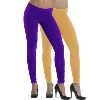 Lehek Cotton Leggings Combo (Purple+Beige)