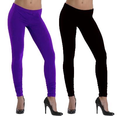 Lehek Cotton Leggings Combo (Purple+Black)