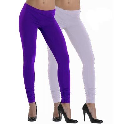 Lehek Cotton Leggings Combo (Purple+White)