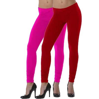 Lehek Cotton Leggings Combo (Red+Fuchsia)