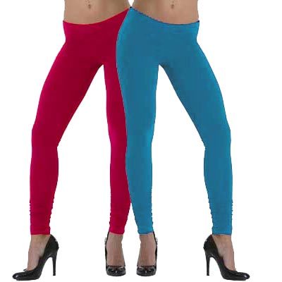 Lehek Cotton Leggings Combo (Sky Blue+Salmon)