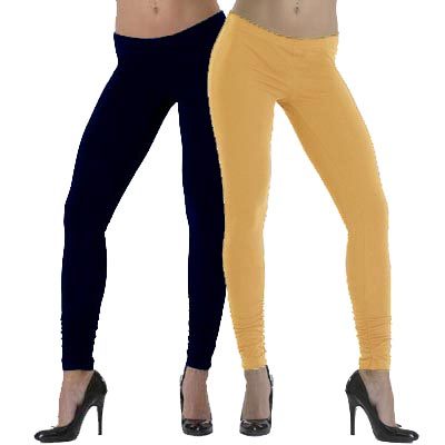 Lehek Cotton Leggings Combo (Navy Blue+Beige)