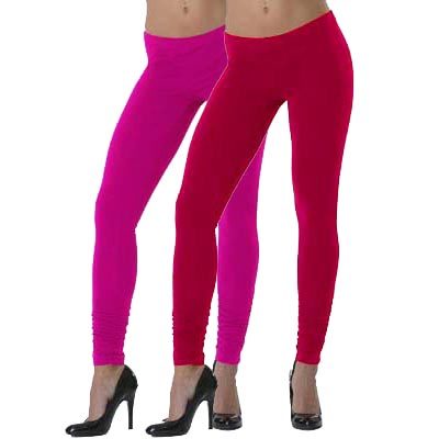 Lehek Cotton Leggings Combo (Fuchsia+Salmon)