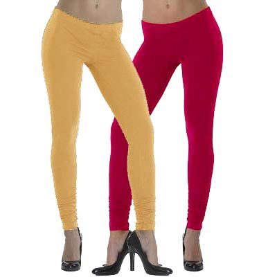 Lehek Cotton Leggings Combo (Beige+Salmon)
