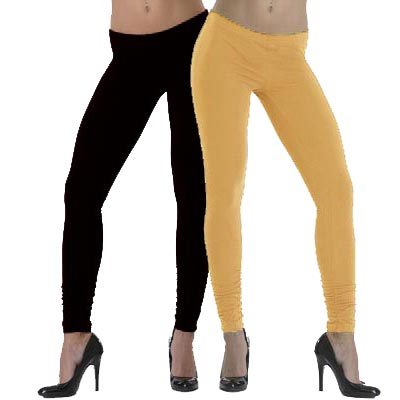 Lehek Cotton Leggings Combo (Beige+Black)