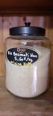 Riz basmati blanc Bio VRAC (Inde) 500gr