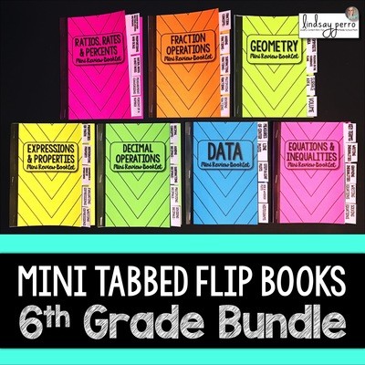 Mini Tabbed Flip Book Bundle for 6th Grade Math