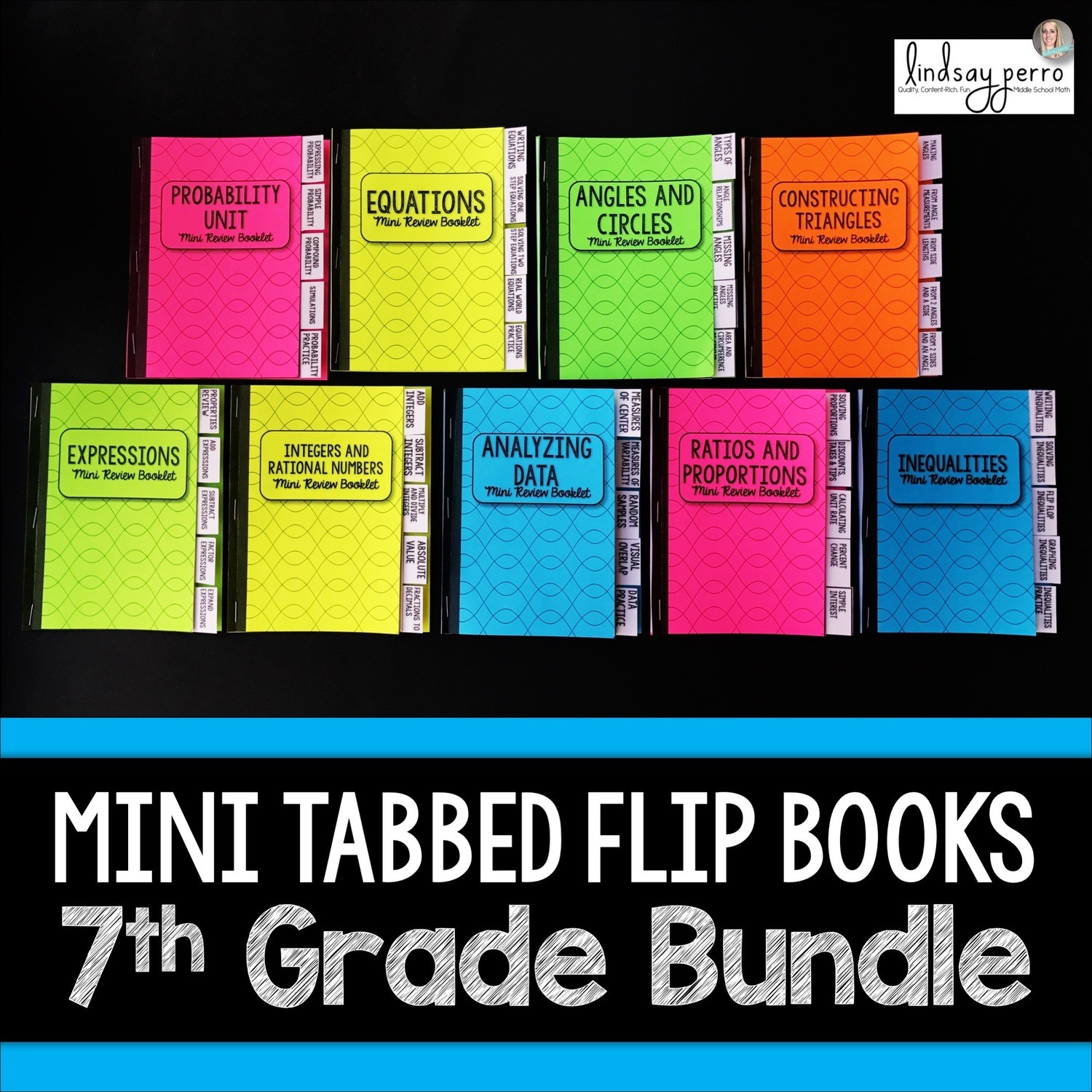 Mini Tabbed Flip Book Bundle for 7th Grade Math