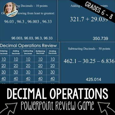 Decimal Operations PowerPoint Review Game