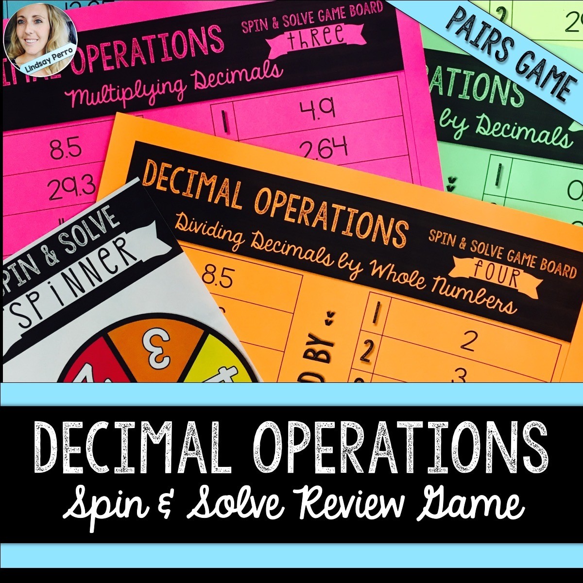 Decimal Operations Review Game (Spin/Roll to Solve)