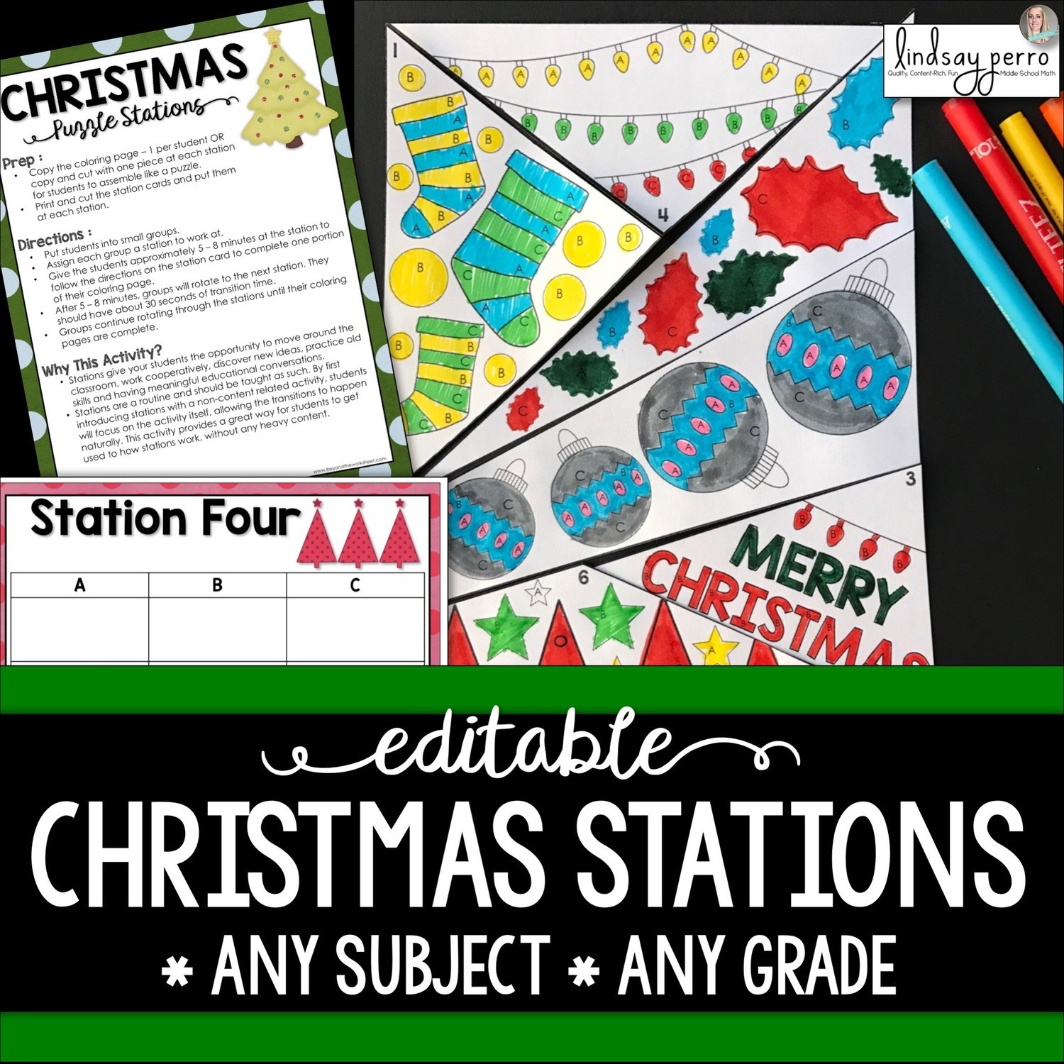 Christmas Stations - Editable Template