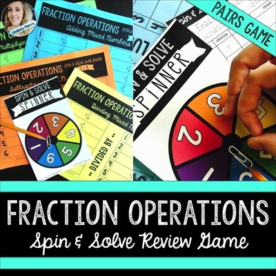 Fraction Operations Review Game (Spin/Roll to Solve)