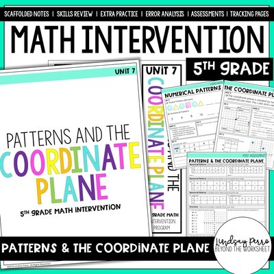 Patterns and The Coordinate Plane Intervention Unit 5th Grade