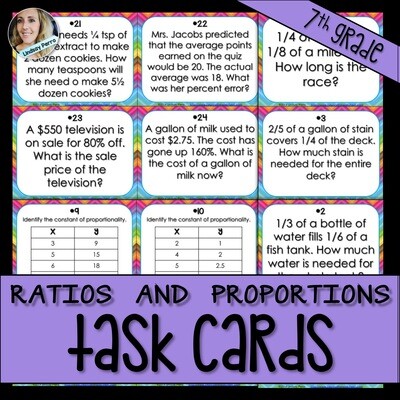 Ratios and Proportional Relationships Task Cards