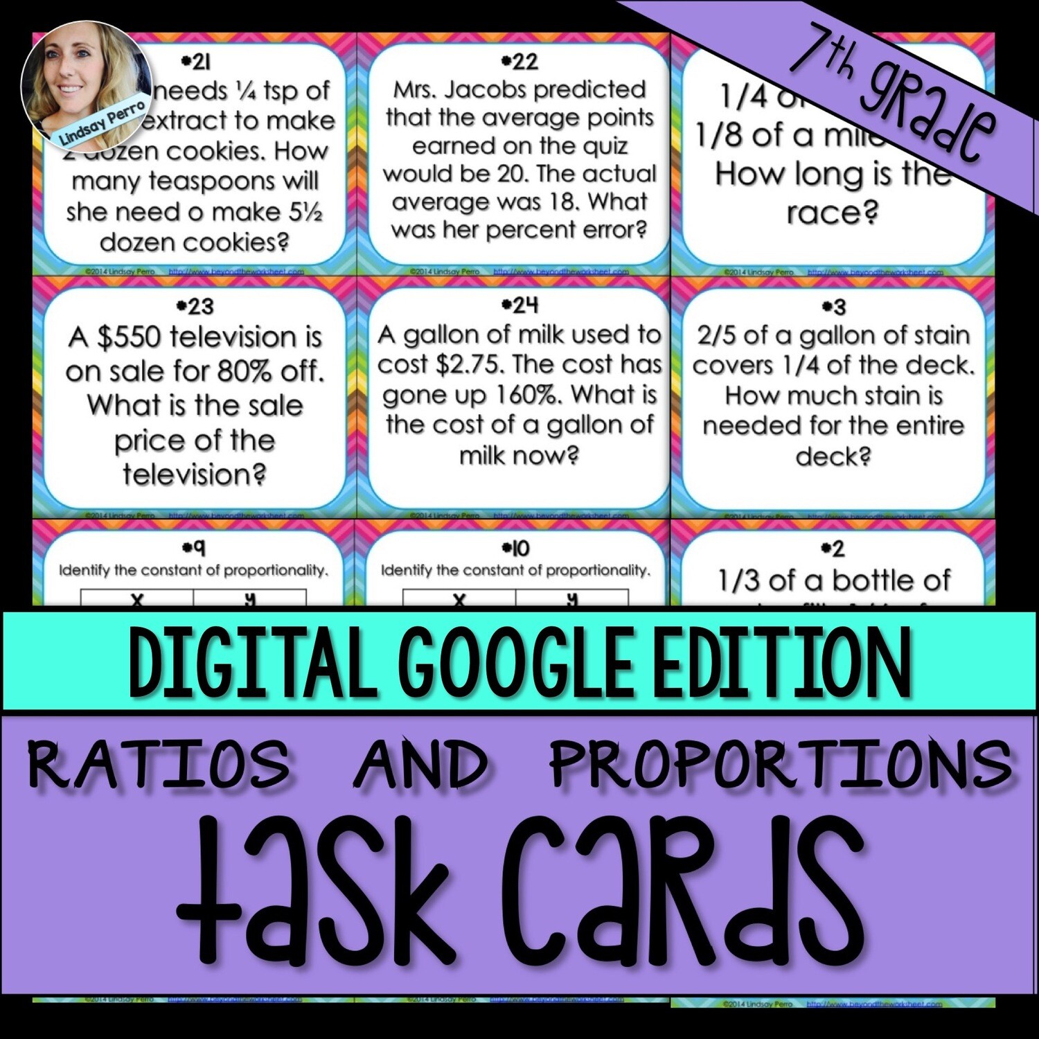 Ratios and Proportional Relationships Task Cards - GOOGLE EDITION