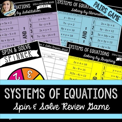 Systems of Equations Review Game (Spin/Roll to Solve)
