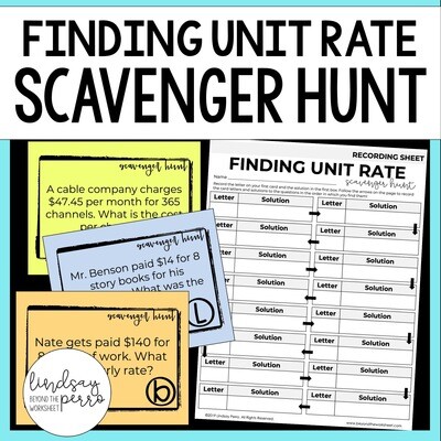 Unit Rate Scavenger Hunt