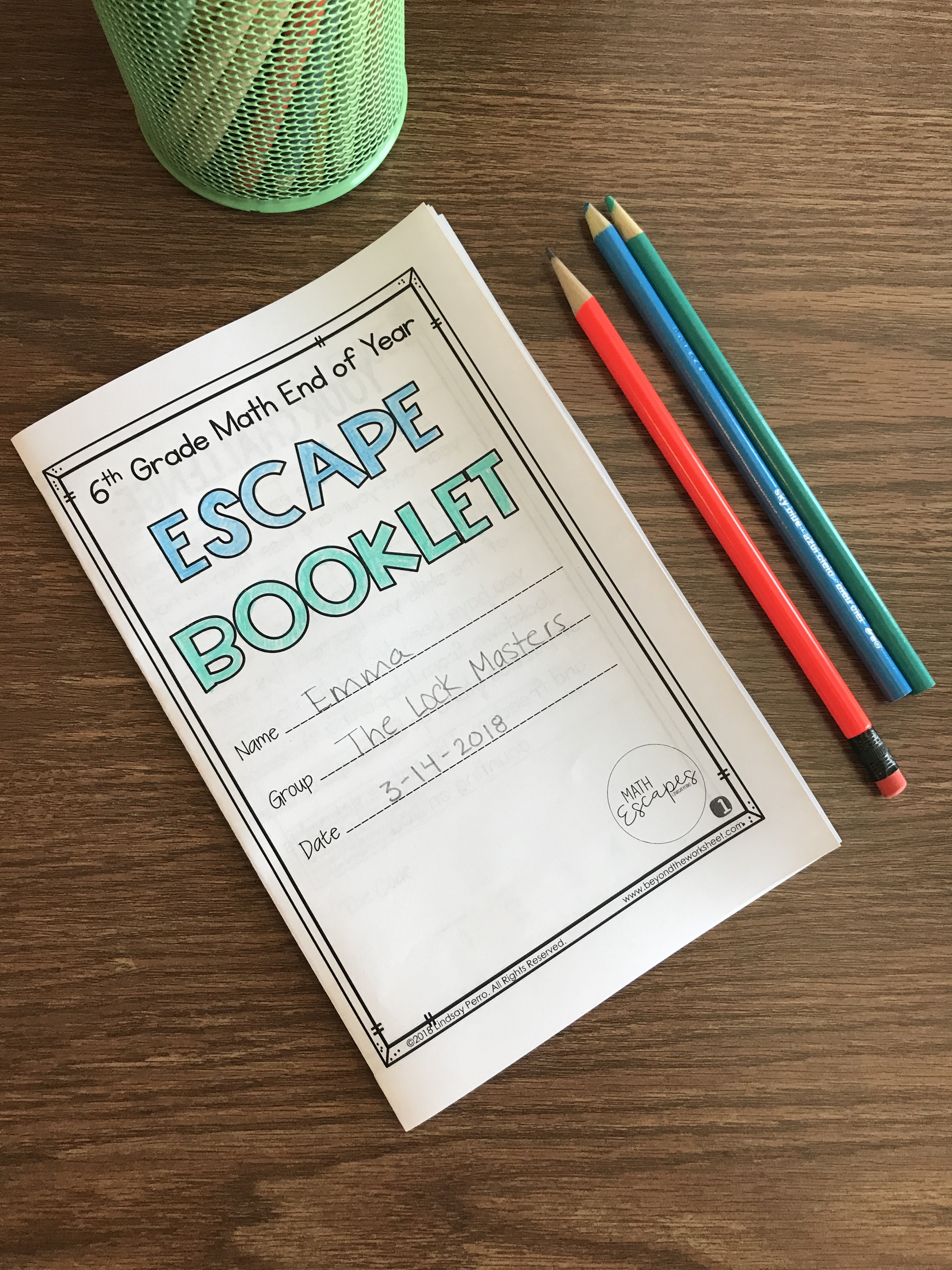 6th Grade Math End Of Year Escape Room Activity