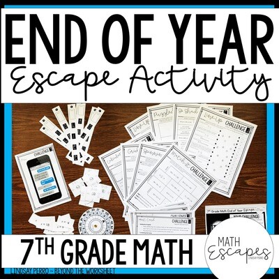 7th Grade Math End of Year Escape Room Activity