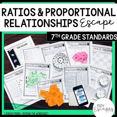 7th Grade Ratios and Proportional Reasoning Escape Room Activity