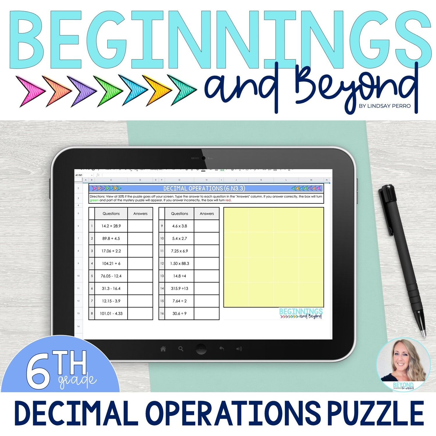 Decimal Operations Digital Puzzle