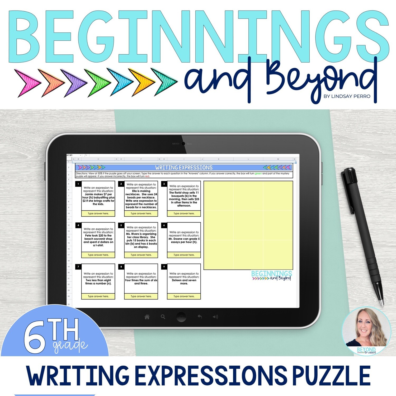 Writing Expressions Digital Puzzle