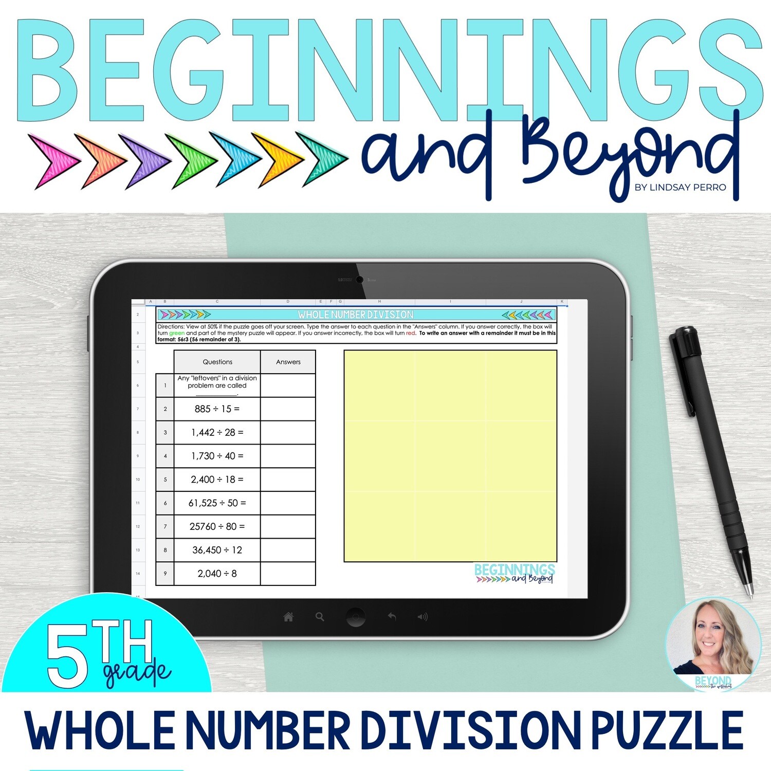 Whole Number Division Digital Puzzle