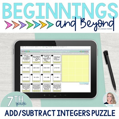 Add and Subtract Integers Digital Puzzle