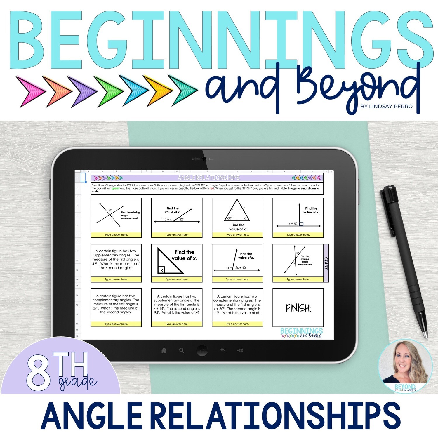Angle Relationships Digital Maze