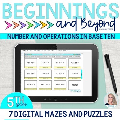 5th Grade Number and Operations in Base Ten Digital Maze and Puzzle Bundle