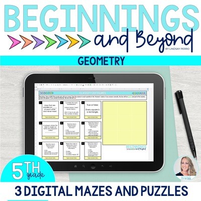 5th Grade Geometry Digital Maze and Puzzle Bundle