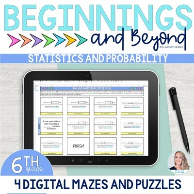 6th Grade Statistics and Probability Digital Maze and Puzzle Bundle