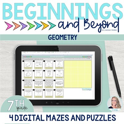 7th Grade Geometry Digital Maze and Puzzle Bundle