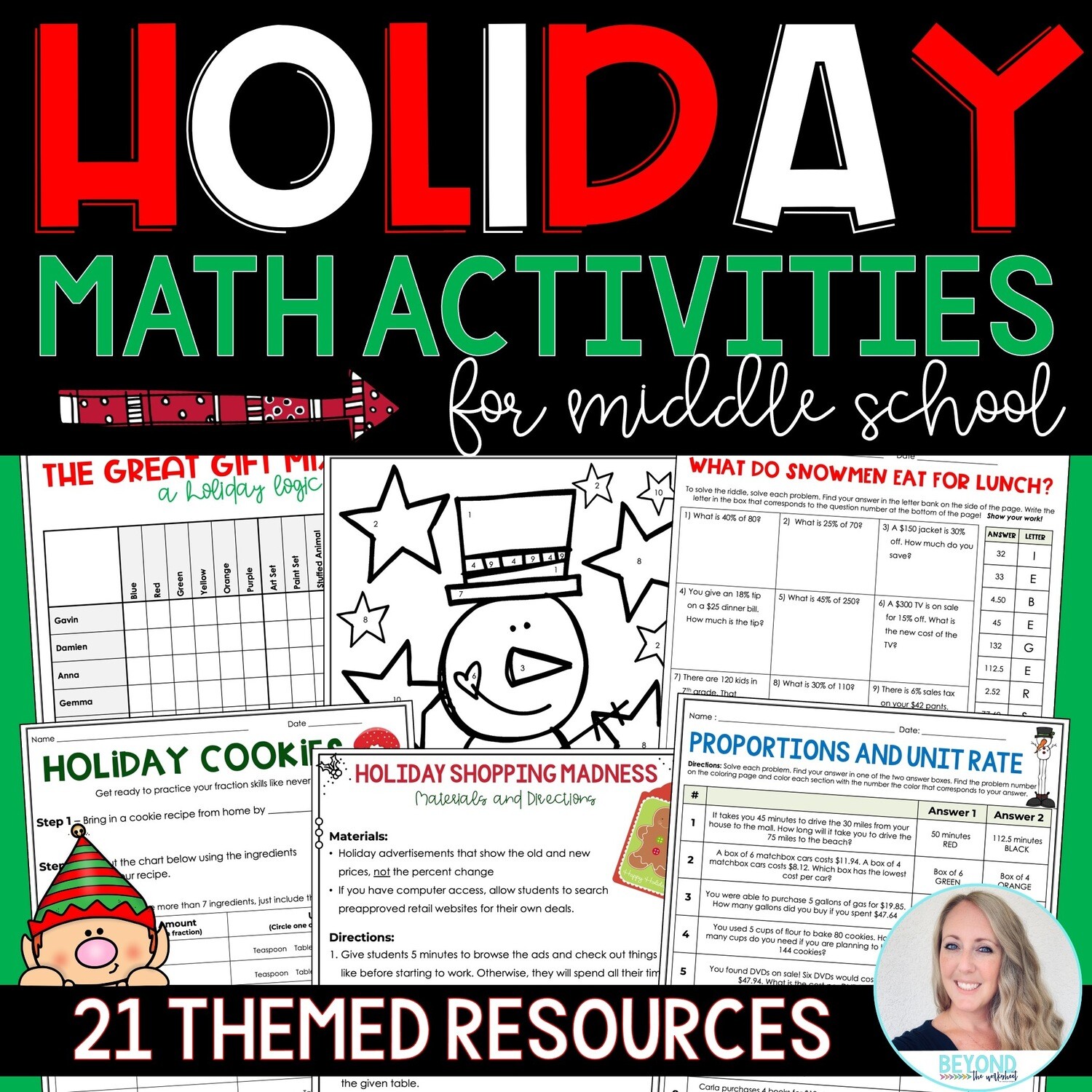 Christmas Math Activities For Middle School