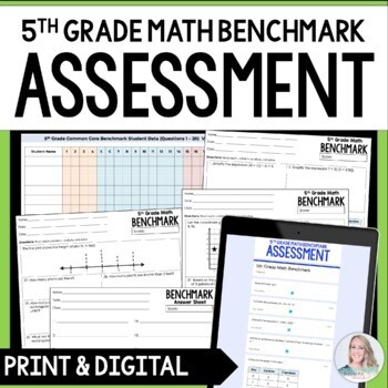 5th Grade Math Benchmark Exam (Print and Digital)