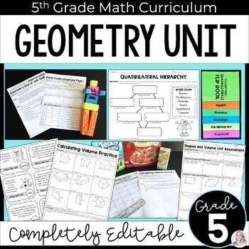 Geometry Unit for 5th Grade Math
