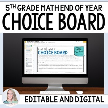 5th Grade Math End of Year Choice Board - Digital Version