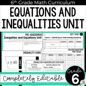 Equations and Inequalities Unit
