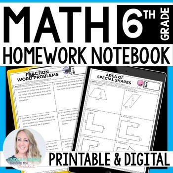 6th Grade Math Homework - A Full Year of Editable and Digital Homework