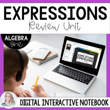 Expressions Digital Interactive Notebook for Algebra 1