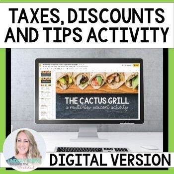 Percents - Taxes, Tips and Discounts Activity Digital Version
