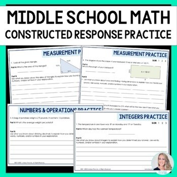 Middle School Math Constructed Response Practice