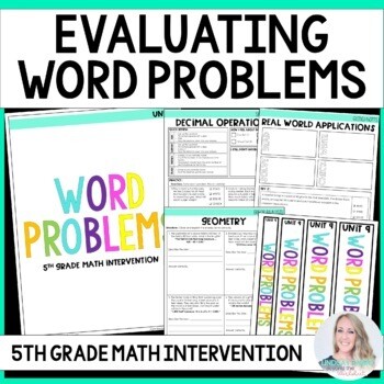 Word Problems Intervention Unit for 5th Grade