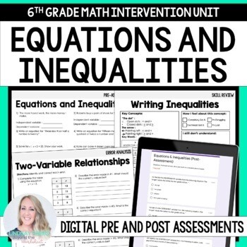 Equations and Inequalities Intervention Unit for 6th Grade