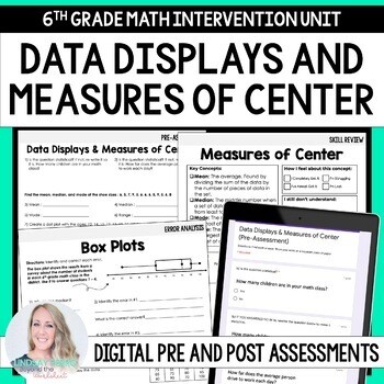 Data Displays and Measures of Center Intervention Unit for 6th Grade