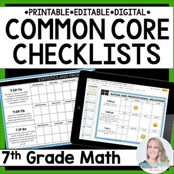 7th Grade Math Common Core Standards Checklists