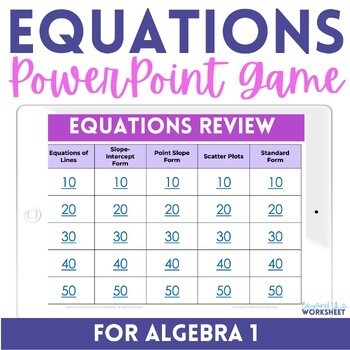 Algebra 1 Equations PowerPoint Review Game