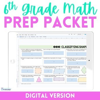 6th Grade Math Summer Prep Packet - Digital Version