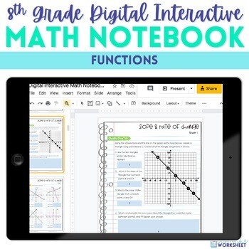 Functions Digital Interactive Notebook for 8th Grade